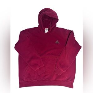 Adidas Hoodie Red Mens XL Pullover Sweatshirt Casual
